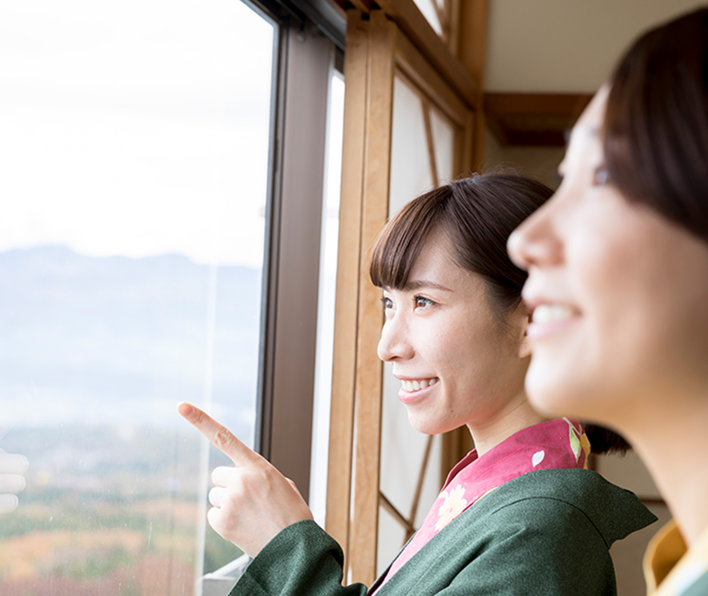 お部屋でくつろぐ｜上州の山々を望む和室
